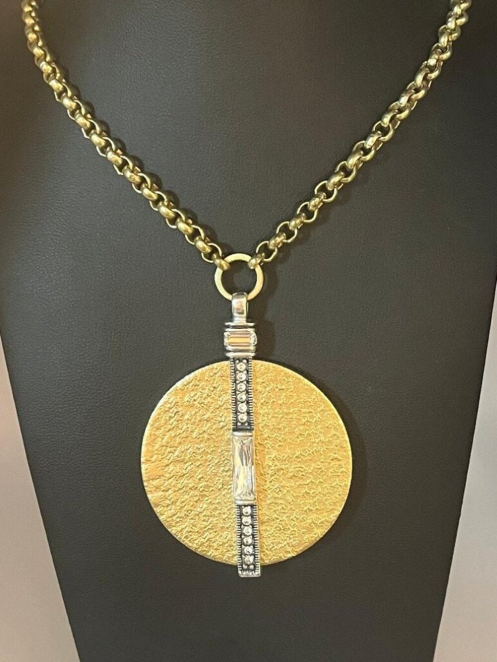 Silpada Swarovski  Crystal Token Disc Pendant Necklace 925